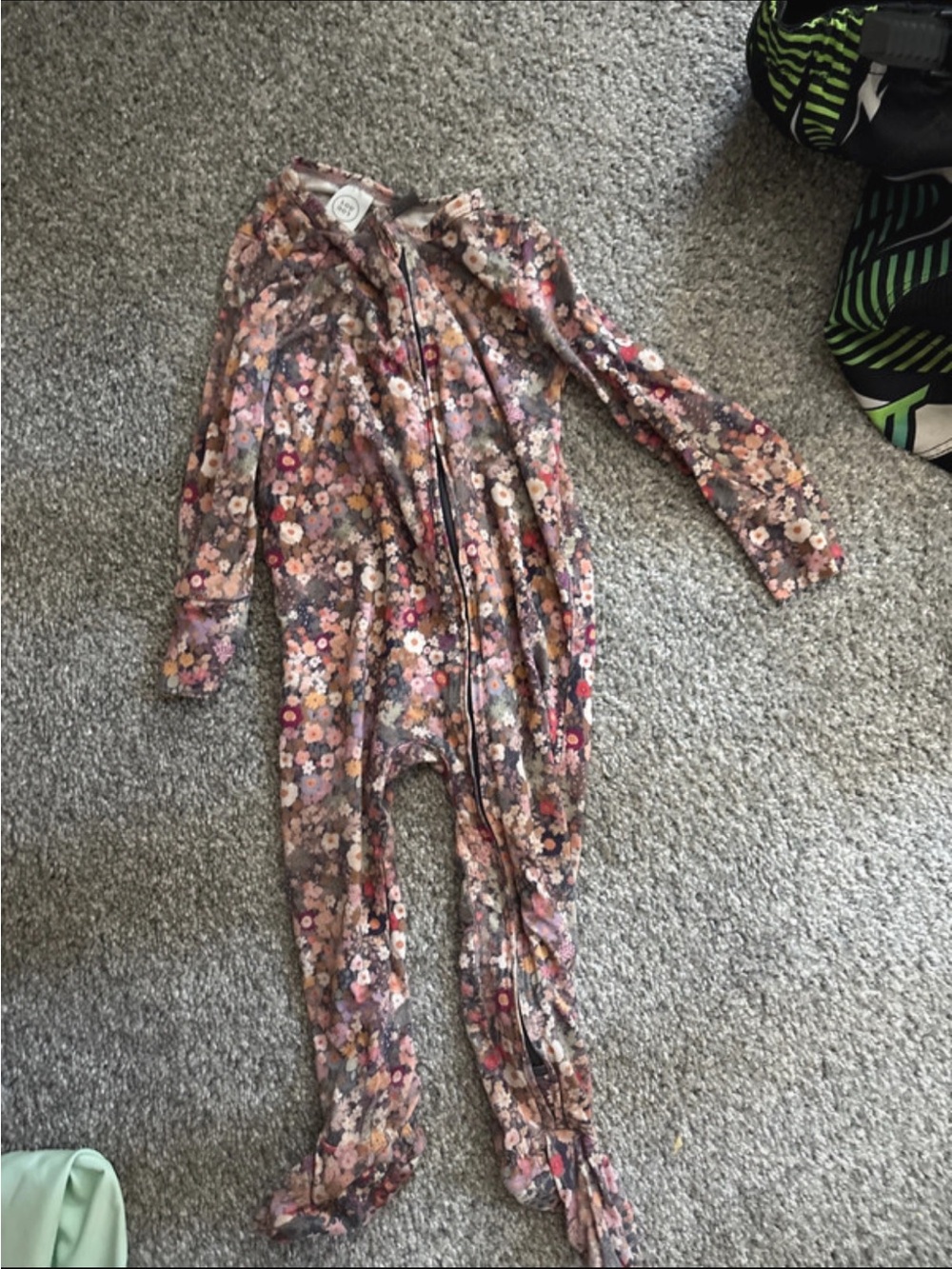 Lou Lou & Company Floral Footed One-Piece - Pink, Purple, Cream